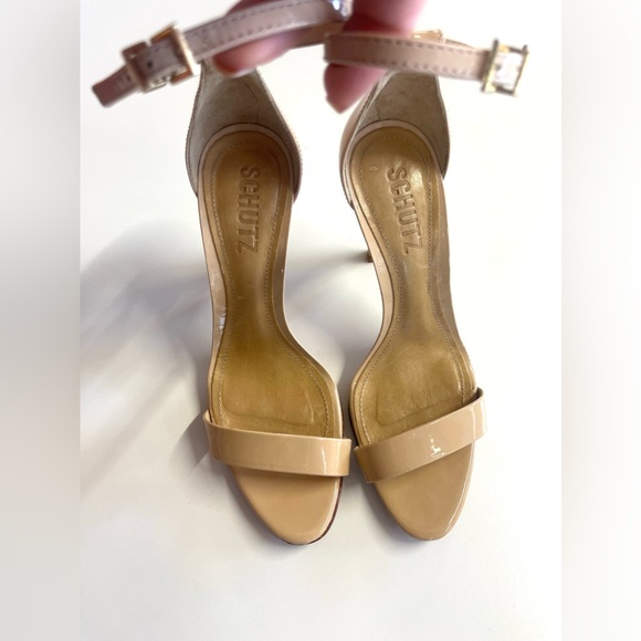 SCHUTZ Cadey Lee Nude / Tan Sandal Heel sz 5.5 - Picture 14 of 15